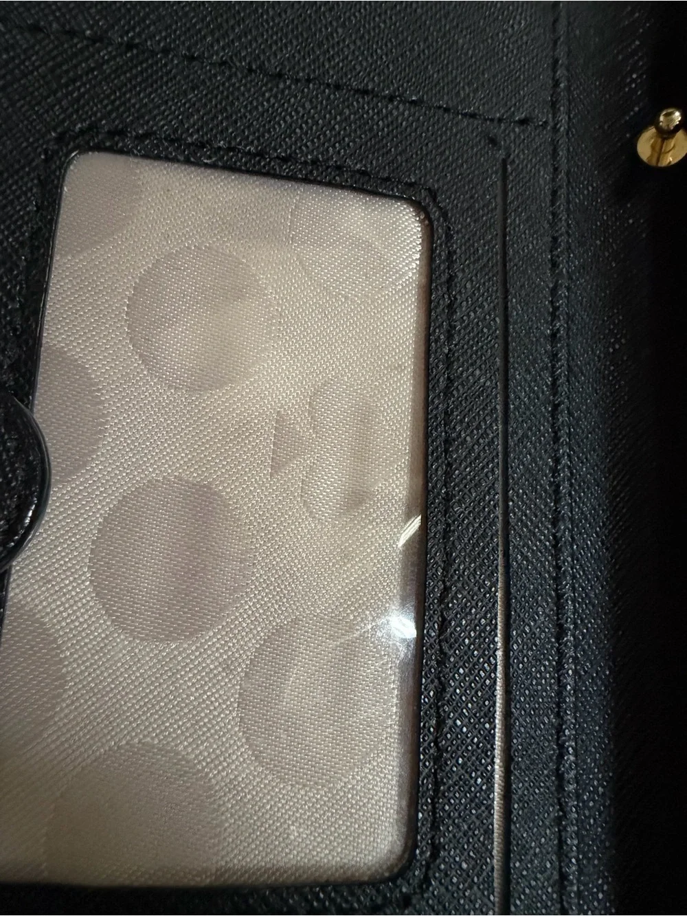 Kate Spade Black Saffiano Card Holder Wallet with Gold Logo